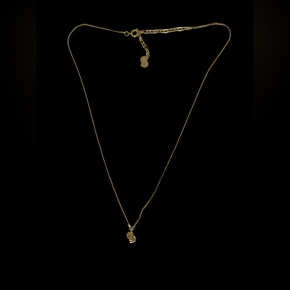 SOLD DIOR RARE VINTAGE GOLD RHINESTONE MINI CD LOGO CHARM ADJUSTABLE NECKLACE - Picture 2 of 15